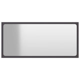 Bathroom Mirror Grey 80x1.5x37 cm Engineered Wood - Front View