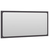 Bathroom Mirror Grey 80x1.5x37 cm Engineered Wood - Side View