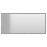 Bathroom Mirror Sonoma Oak 80x1.5x37 cm Engineered Wood - Front View