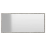 Bathroom Mirror Concrete Grey 80x1.5x37 cm Engineered Wood - Front View