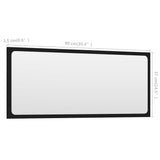 Bathroom Mirror Black 90x1.5x37 cm Engineered Wood - 45-Degree Angle