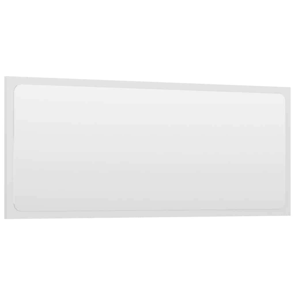 Bathroom Mirror High Gloss White 90x1.5x37 cm Engineered Wood