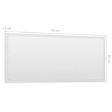 Bathroom Mirror High Gloss White 90x1.5x37 cm Engineered Wood - 45-Degree Angle