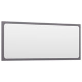 Bathroom Mirror High Gloss Grey 90x1.5x37 cm Engineered Wood - Side View