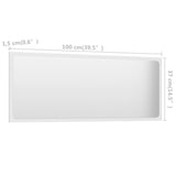 Bathroom Mirror White 100x1.5x37 cm Engineered Wood - 45-Degree Angle