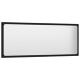 Bathroom Mirror Black 100x1.5x37 cm Engineered Wood - Side View