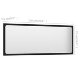 Bathroom Mirror Black 100x1.5x37 cm Engineered Wood - 45-Degree Angle
