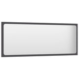 Bathroom Mirror Grey 100x1.5x37 cm Engineered Wood - Side View