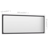 Bathroom Mirror Grey 100x1.5x37 cm Engineered Wood