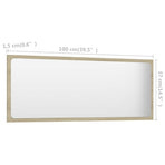 Bathroom Mirror Sonoma Oak 100x1.5x37 cm Engineered Wood