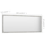 Bathroom Mirror Concrete Grey 100x1.5x37 cm Engineered Wood