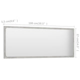 Bathroom Mirror Concrete Grey 100x1.5x37 cm Engineered Wood - 45-Degree Angle