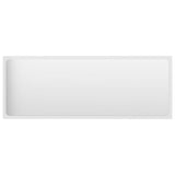 Bathroom Mirror High Gloss White 100x1.5x37 cm Engineered Wood - Front View