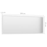 Bathroom Mirror High Gloss White 100x1.5x37 cm Engineered Wood