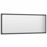 Bathroom Mirror High Gloss Grey 100x1.5x37 cm Engineered Wood