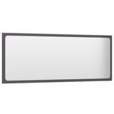 Bathroom Mirror High Gloss Grey 100x1.5x37 cm Engineered Wood - Side View