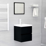 Sink Cabinet Black 41x38.5x45 cm Engineered Wood - Side View
