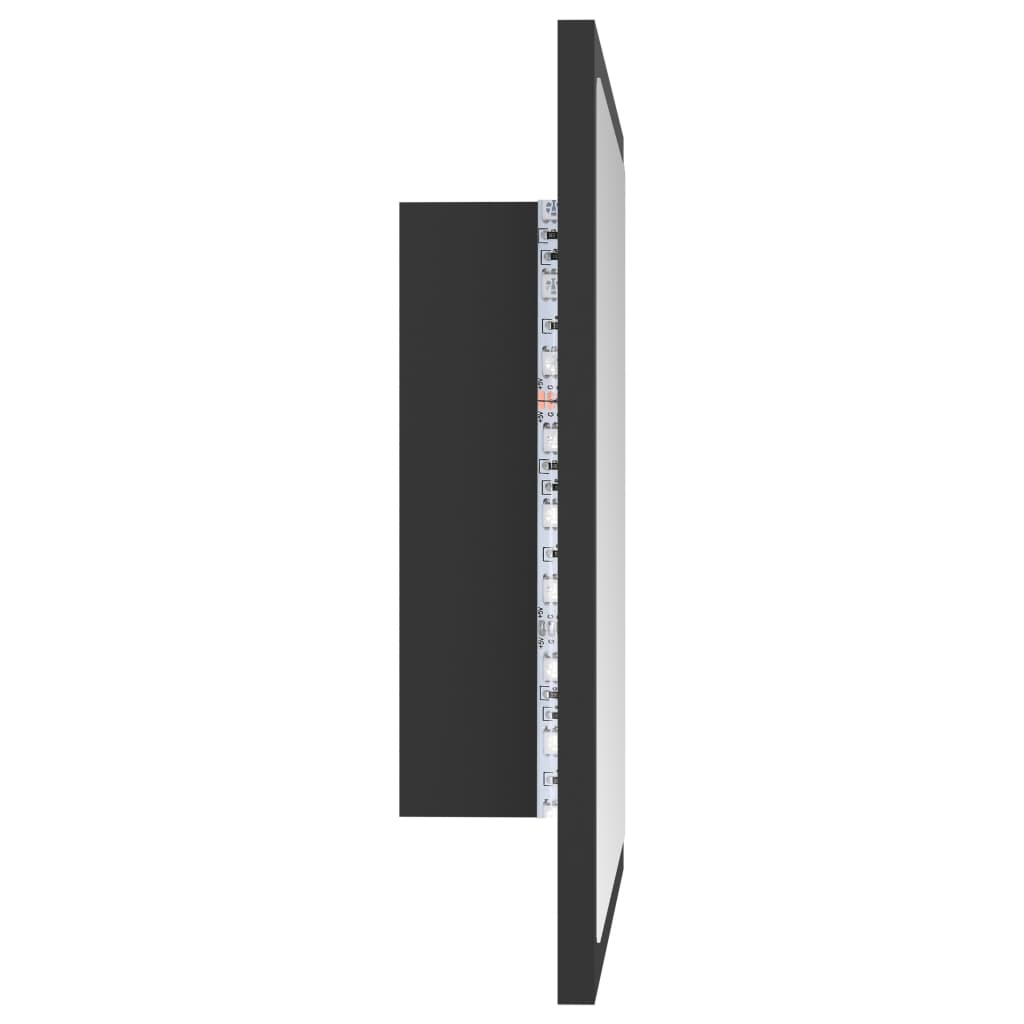 LED Bathroom Mirror Grey 40x8.5x37 cm Acrylic