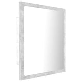 LED Bathroom Mirror Concrete Grey 40x8.5x37 cm Acrylic