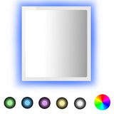 LED Bathroom Mirror High Gloss White 40x8.5x37 cm Acrylic - Front View