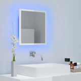 LED Bathroom Mirror High Gloss White 40x8.5x37 cm Acrylic - 45-Degree Angle