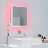 LED Bathroom Mirror High Gloss White 40x8.5x37 cm Acrylic - Rear View