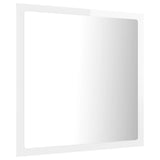 LED Bathroom Mirror High Gloss White 40x8.5x37 cm Acrylic - Close-Up Angle