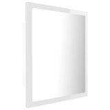 LED Bathroom Mirror High Gloss White 40x8.5x37 cm Acrylic - Low Angle