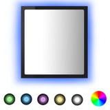 LED Bathroom Mirror High Gloss Black 40x8.5x37 cm Acrylic - Front View