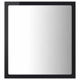 LED Bathroom Mirror High Gloss Black 40x8.5x37 cm Acrylic
