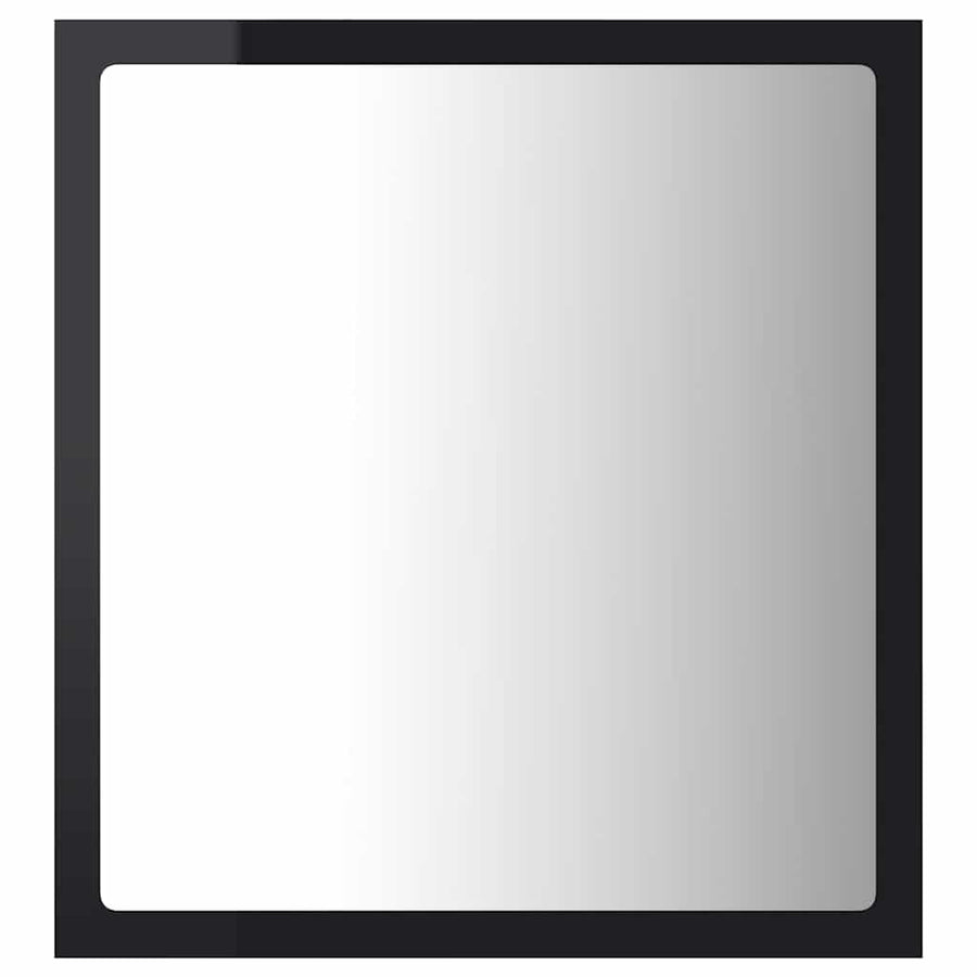 LED Bathroom Mirror High Gloss Black 40x8.5x37 cm Acrylic