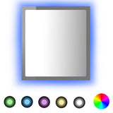 LED Bathroom Mirror High Gloss Grey 40x8.5x37 cm Acrylic - Front View