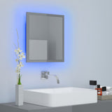 LED Bathroom Mirror High Gloss Grey 40x8.5x37 cm Acrylic - 45-Degree Angle