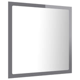 LED Bathroom Mirror High Gloss Grey 40x8.5x37 cm Acrylic - Close-Up Angle