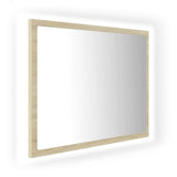 LED Bathroom Mirror Sonoma Oak 60x8.5x37 cm Acrylic - Front View