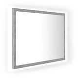LED Bathroom Mirror Concrete Grey 60x8.5x37 cm Acrylic - Front View