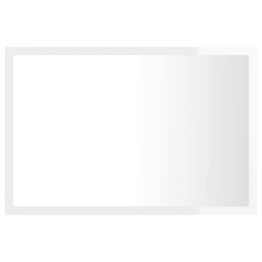 LED Bathroom Mirror High Gloss White 60x8.5x37 cm Acrylic