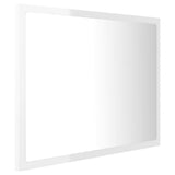 LED Bathroom Mirror High Gloss White 60x8.5x37 cm Acrylic - Top-Down View