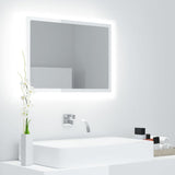 LED Bathroom Mirror High Gloss White 60x8.5x37 cm Acrylic