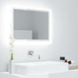 LED Bathroom Mirror High Gloss White 60x8.5x37 cm Acrylic