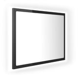 LED Bathroom Mirror High Gloss Black 60x8.5x37 cm Acrylic - Front View