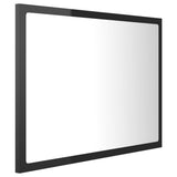 LED Bathroom Mirror High Gloss Black 60x8.5x37 cm Acrylic - Top-Down View