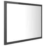 LED Bathroom Mirror High Gloss Grey 60x8.5x37 cm Acrylic - 45-Degree Angle