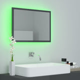 LED Bathroom Mirror High Gloss Grey 60x8.5x37 cm Acrylic - Extra Image
