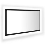 LED Bathroom Mirror Black 80x8.5x37 cm Acrylic - Front View