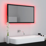 LED Bathroom Mirror Black 80x8.5x37 cm Acrylic - 45-Degree Angle