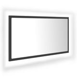 LED Bathroom Mirror Grey 80x8.5x37 cm Acrylic - Front View