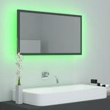 LED Bathroom Mirror Grey 80x8.5x37 cm Acrylic - Top-Down View