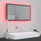LED Bathroom Mirror Grey 80x8.5x37 cm Acrylic - 45-Degree Angle