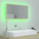 LED Bathroom Mirror Sonoma Oak 80x8.5x37 cm Acrylic - Top-Down View
